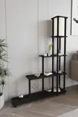Escaleras Dekoratif Raflı Lambader Siyah