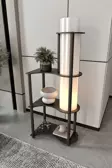 Estilo Dor Dekoratif Raflı Lambader Siyah