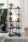 Mariposa Dekoratif Raflı Lambader Siyah