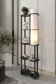 Sperenza Dekoratif Raflı Lambader Siyah