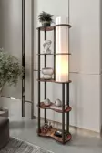Sperenza Dekoratif Raflı Lambader Ceviz