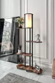 Travers Raflı Lambader Ceviz