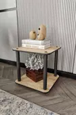 2 Katlı Dekoratif Kare Kitaplık Meşe