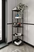 5 Katlı Dekoratif Köşe Kitaplık Siyah