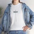 Unisex Kadın Bisiklet Yaka Baskılı T-Shirt - Beyaz