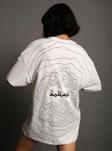 Kadın Bisiklet Yakalı Sırt Baskılı Oversize T-Shirt - Beyaz