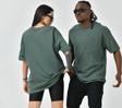 Unisex Basic Bisiklet Yaka Oversize T-Shirt - Haki