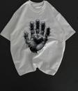 Unisex Bisiklet Yaka Baskılı Oversize T-Shirt - Beyaz