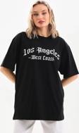 Unisex Baskılı Oversize T-Shirt - Siyah