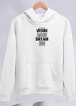 Kışlık Üç İplik Kapüşonlu SweatShirt - Beyaz