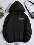 Kışlık Üç İplik Kapüşonlu SweatShirt - Siyah