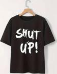 20/1 Penye Compack Baskılı Oversize Bisiklet Yaka m Kısa Kol Yazlık T-shirt - Siyah