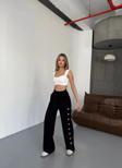 Osy Modal Yumuşak Dokulu Kumaş Nakış işlemeli Rahat Bol Paça Eşofman Pantalon - Siyah
