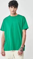 Unisex Düz Biskilet Yaka Oversize T-shirt - Yeşil
