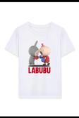 Kız Labubu Çocuk Baskılı T-Shirt - Beyaz