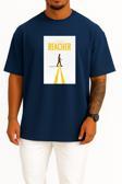 Oversize Alan Ritchson Reacher Göğüs Tasarımlı Unisex T-Shirt