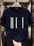AICG Ön Arka Baskılı Bisiklet Yaka Kadın Oversize Bisiklet Yaka T-shirt - Siyah