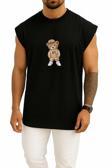 Oversize Pofuduk Cool Teddy Bear Göğüs Tasarımlı Atlet