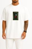Oversize Türk Bayrağı Kurt Kapısı Göğüs ve Sırt Tasarımlı Unisex T-Shirt