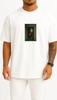 Oversize Türk Bayrağı Kurt Kapısı Göğüs ve Sırt Tasarımlı Unisex T-Shirt