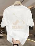 Geniş Kesim Pamuklu Tişört - "GANDHI The Project" Baskılı, Beyaz, Rahat Kesim, Kısa Kollu, Günlük Kı