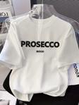 20/1 Penye Compack Baskılı Oversize Kısa Kol Bisiklet Yaka T-shirt - Beyaz