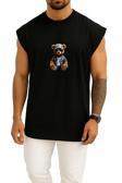 Oversize Oturan Cool Teddy Bear Göğüs Tasarımlı Atlet