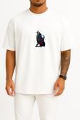 Oversize Azerbaycan Turan Kurt Göğüs Tasarımlı Unisex T-Shirt