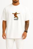 Oversize Sanskrit Savage Göğüs Tasarımlı Unisex T-Shirt