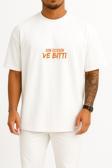 Oversize Sen İstedin Ve Bitti Yazılı Göğüs Tasarımlı Unisex T-Shirt