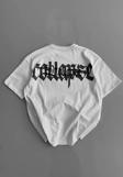 20/1 Penye Compack Baskılı Oversize Bisiklet Yaka Kısa Kol Yazlık T-shirt - Beyaz