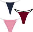 YohannesClub, Kadın, 3'lü String Set, (Brazilian, T-Thong ve Thong String Set), Pudra, Bordo, lacivert