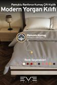 Pamuklu Ranforce Kumaş Çift Kişilik Antialerjik Modern Nevresim Yorgan Kılıfı 240x260 Cm 
