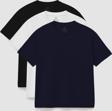 Basic O Yaka Büyük Beden  3lü Paket Siyah-Beyaz-Lacivert  Erkek T-Shirt  88072