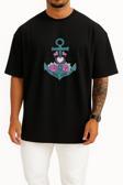 Oversize Love İs The Anchor Göğüs Tasarımlı Unisex T-Shirt