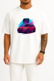 Oversize Seat Leon Red Göğüs Tasarımlı Unisex T-Shirt