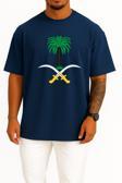 Oversize Cartoon Palm Tree Saudi Arabia Göğüs Tasarımlı Unisex T-Shirt