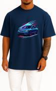 Oversize Honda Civic Fd6 Göğüs Tasarımlı Unisex T-Shirt
