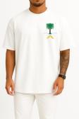 Oversize Cartoon Palm Tree Saudi Arabia Cep ve Sırt Tasarımlı Unisex T-Shirt