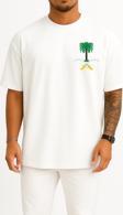 Oversize Cartoon Palm Tree Saudi Arabia Cep ve Sırt Tasarımlı Unisex T-Shirt