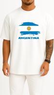 Oversize Argentina -Arjantin Göğüs Tasarımlı Unisex T-Shirt