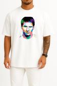 Oversize Colors Lionel Messi Göğüs Tasarımlı Unisex T-Shirt