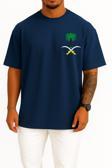 Oversize Cartoon Palm Tree Saudi Arabia Cep ve Sırt Tasarımlı Unisex T-Shirt