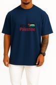Oversize Free Palestine Göğüs Tasarımlı Unisex T-Shirt
