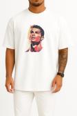 Oversize Cristiano Ronaldo Just Göğüs Tasarımlı Unisex T-Shirt