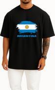 Oversize Argentina -Arjantin Göğüs Tasarımlı Unisex T-Shirt