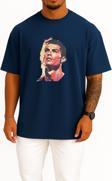 Oversize Cristiano Ronaldo Just Göğüs Tasarımlı Unisex T-Shirt