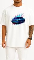 Oversize Honda Civic Fd6 Göğüs Tasarımlı Unisex T-Shirt