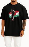 Oversize Özgür Filistin Göğüs Tasarımlı Unisex T-Shirt