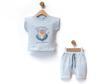 CHAMPION NAKIŞLI TSHIRT ŞORT TAKIM Mavi